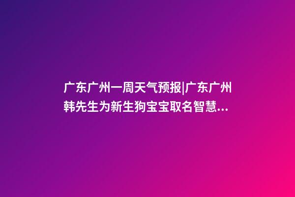 广东广州一周天气预报|广东广州韩先生为新生狗宝宝取名智慧型套餐-第1张-公司起名-玄机派